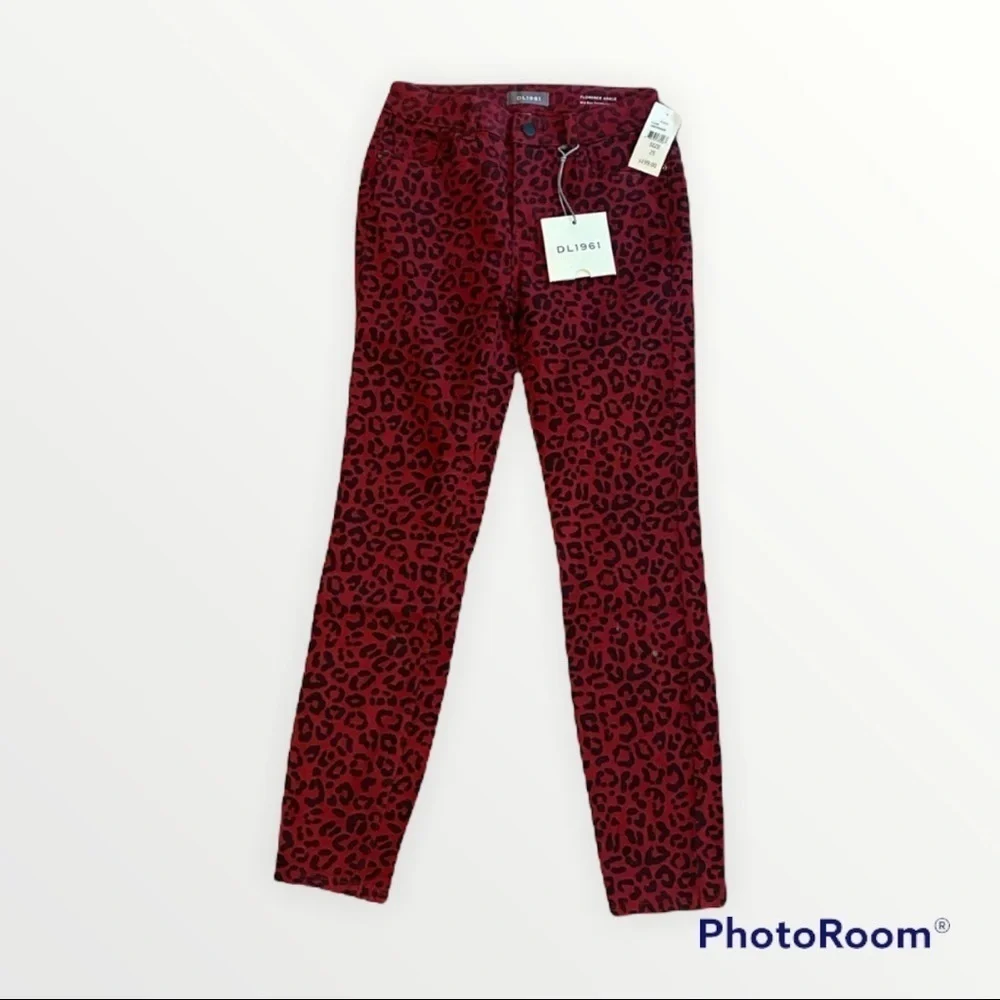 DL1961 x Revolve Florence Red Leopard Ankle Skinny Jeans 25 NWT Y2K